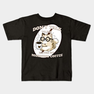 Grumpy Coffee Cat Kids T-Shirt